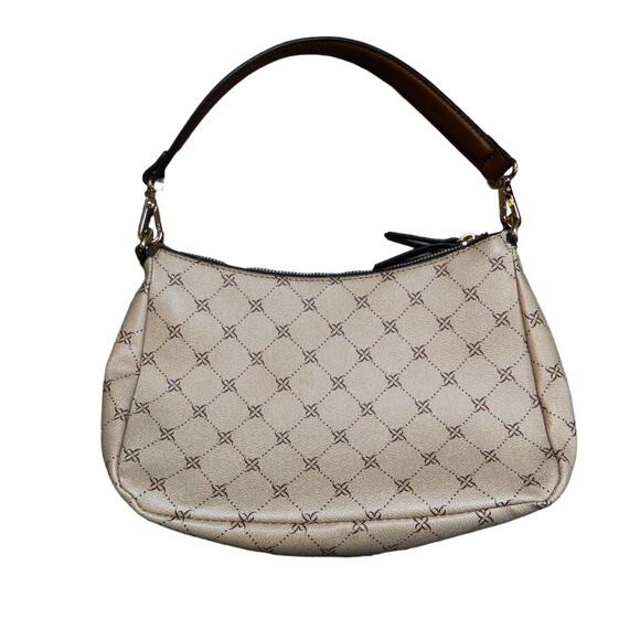 Y2K Nine West Monogram Cream Shoulder Bag Baguette Bag - Picture 3 of 8